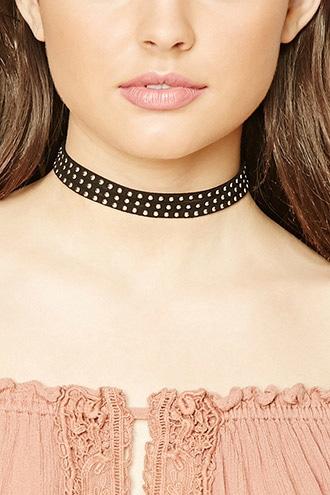 Forever21 Studded Faux Suede Choker