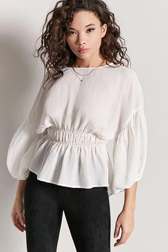 Forever21 Ruched Crepe Top