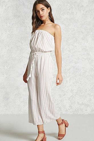Forever21 Striped Strapless Jumpsuit