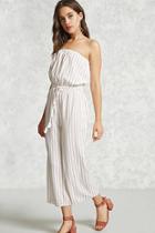 Forever21 Striped Strapless Jumpsuit