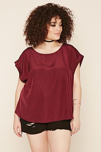 Forever21 Plus Women's  Plum Plus Size Chiffon Blouse