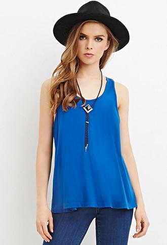 Forever21 Crochet-paneled Trapeze Top