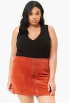 Forever21 Plus Size Corduroy Zip-front Skirt