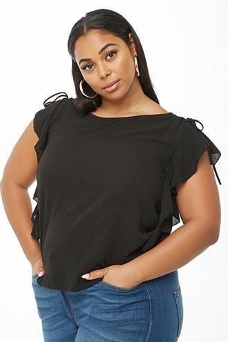 Forever21 Plus Size Billowy Ruffle-trim Top