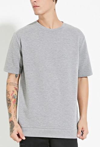 21 Men Men's  Heather Grey Classic Ribbed Tee