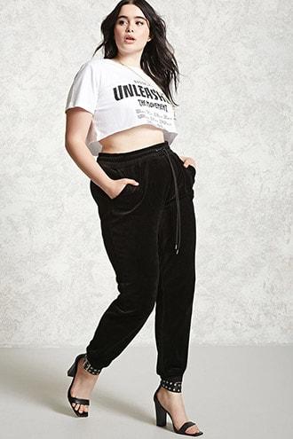 Forever21 Plus Size Velvet Sweatpants