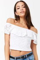 Forever21 Flounce Lace Off-the-shoulder Top