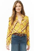 Forever21 Lattice Print Button-down Shirt