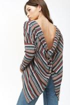 Forever21 Striped Twist-back Top