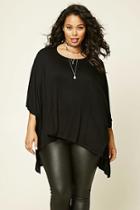 Forever21 Plus Women's  Black Plus Size High-low Top