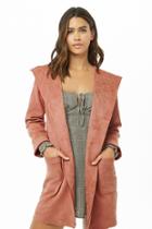 Forever21 Faux Suede Open-front Coat