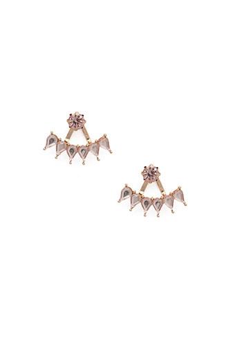 Forever21 Gold & Blush Faux Gem Ear Jackets