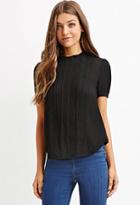 Forever21 High Neck Crochet-trimmed Top