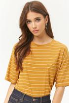 Forever21 Boxy Striped Pocket Tee