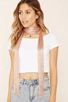 Forever21 Fringed Metallic Knit Scarf