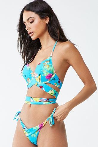 Forever21 Tropical Print Bikini Set