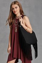 Forever21 Black Emperia Faux Leather Fringe Bag