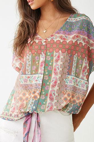 Forever21 Paisley Floral Print Top