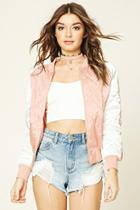 Forever21 Women's  Quilted Varsity Jacket