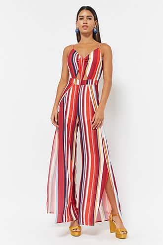 Forever21 Stripe Crepe Cami Jumpsuit