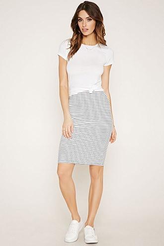 Love21 Women's  Contemporary Stripe Skirt