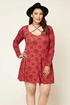 Forever21 Plus Women's  Plus Size Medallion Print Dress