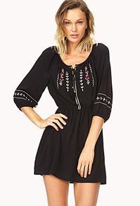 Forever21 Peasant-style Embroidered Dress