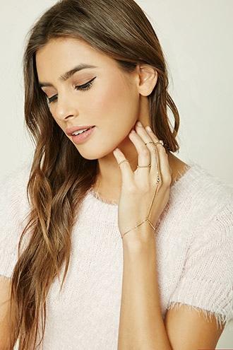 Forever21 Rhinestone Hand Chain Set
