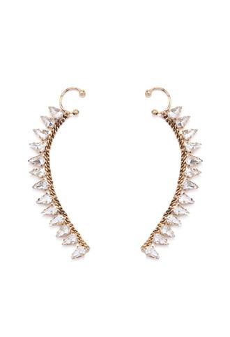 Forever21 Chained Ear Cuff Set (gold/clear)