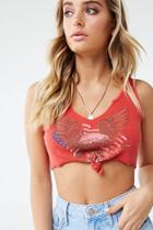 Forever21 American Flag & Eagle Graphic Crop Top
