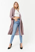 Forever21 Crepe Open-front Duster Jacket