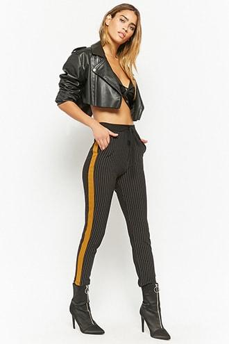 Forever21 Striped Skinny Ankle Pants