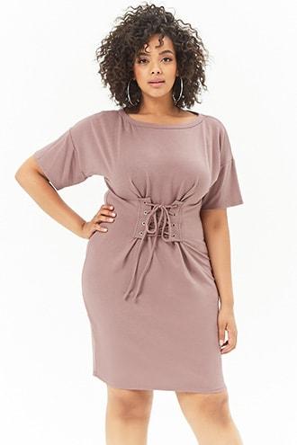 Forever21 Plus Size Lace-up Waist Dress