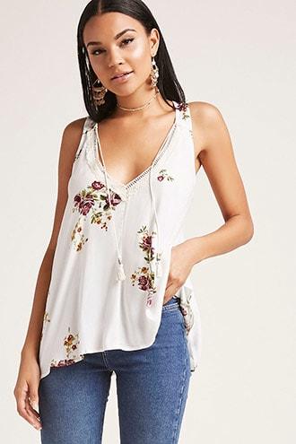 Forever21 Floral Print Tank Top