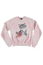 Forever21 Fleece Kitten Graphic Sweater
