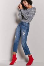 Forever21 Stripe Balloon-sleeve Top
