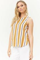 Forever21 Striped Dolphin-hem Top