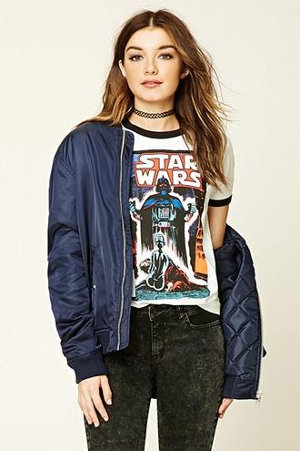 Forever21 Women's Star Wars Graphic Ringer Tee