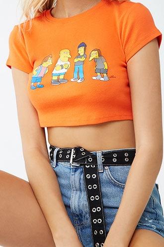 Forever21 Simpsons Graphic Cropped Tee