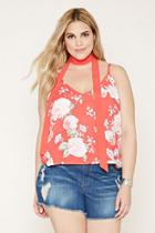 Forever21 Plus Women's  Plus Size Floral Cami And Sash