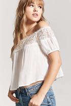 Forever21 Off-the-shoulder Lace-trim Top
