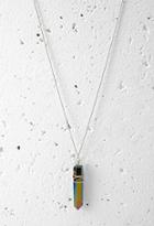 Forever21 Wire-wrapped Faux Gemstone Necklace (b.silver/multi)