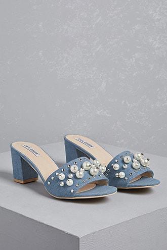 Forever21 Studded Block Heel Mules