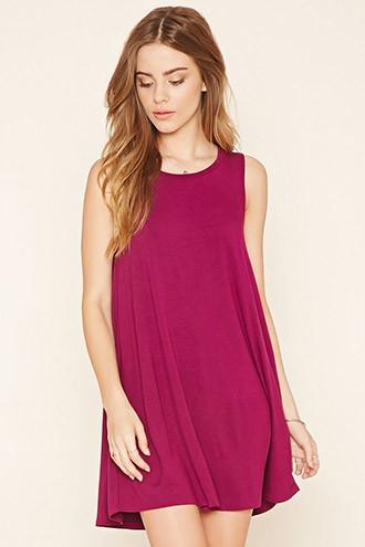 Forever21 Women's Dark Purple Knit Mini Dress