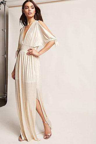 Forever21 Metallic Smock-waist Maxi Dress