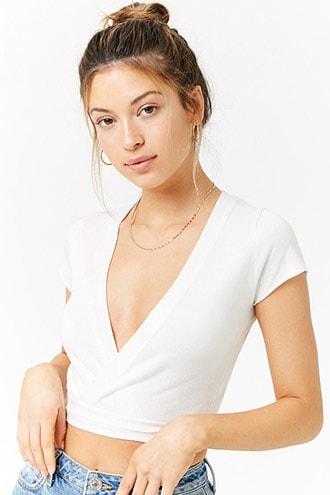 Forever21 Open-front Sweater-knit Crop Top