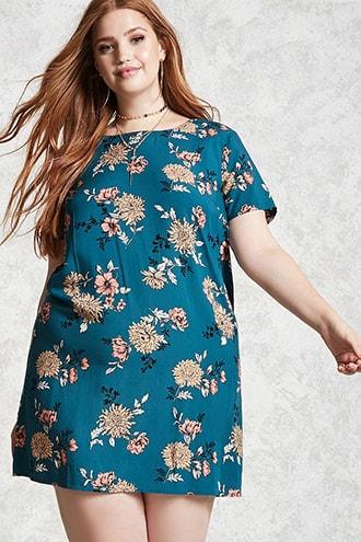 Forever21 Plus Size Floral Satin Dress