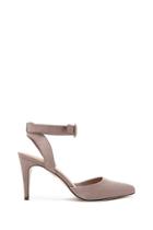 Forever21 Women's  Grey Faux Suede Ankle Strap Sandals
