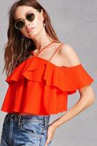 Forever21 Strappy Flounce Crop Top