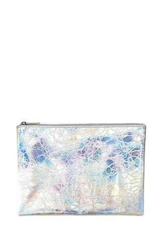 Forever21 Silver Metallic Makeup Pouch